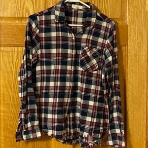 maroon and navy flannel